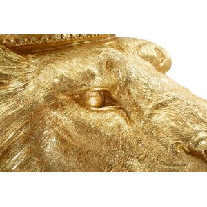 Mauro Ferretti Statua Leone Mantello Re 30x42x74 cm oro