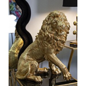 Mauro Ferretti Statua Leone decorativa 45x29x55 cm oro