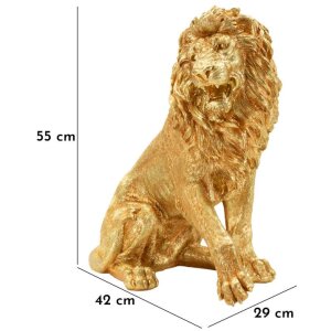 Mauro Ferretti Statua Leone decorativa 45x29x55 cm oro