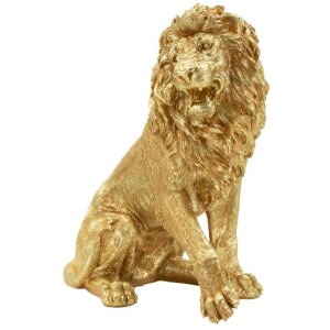 Mauro Ferretti Statua Leone decorativa 45x29x55 cm oro