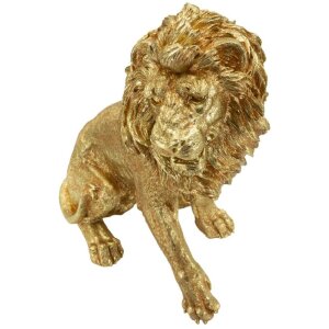 Mauro Ferretti Statua Leone decorativa 45x29x55 cm oro