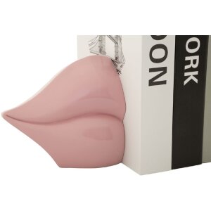 Mauro Ferretti Supporto per libri a forma di labbra 27x9x13 cm rosa