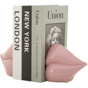 Mauro Ferretti Supporto per libri a forma di labbra 27x9x13 cm rosa