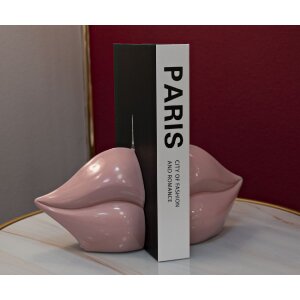Mauro Ferretti Supporto per libri a forma di labbra 27x9x13 cm rosa