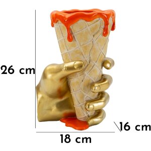 Mauro Ferretti Vaso a forma di cono dorato e arancione 18x16x26 cm