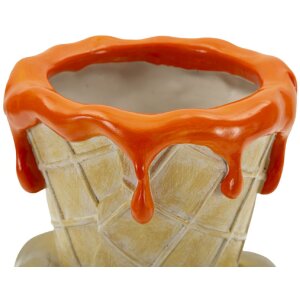 Mauro Ferretti Vaso a forma di cono dorato e arancione 18x16x26 cm