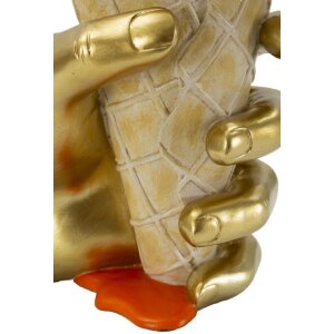 Mauro Ferretti Vaso a forma di cono dorato e arancione 18x16x26 cm