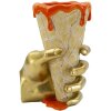 Mauro Ferretti Vaso a forma di cono dorato e arancione 18x16x26 cm