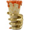 Mauro Ferretti Vaso a forma di cono dorato e arancione 18x16x26 cm