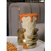 Mauro Ferretti Vaso a forma di cono dorato e arancione 18x16x26 cm