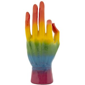 Mauro Ferretti Statuetta Mano Arcobaleno OK 16x10,5x36 cm multicolore