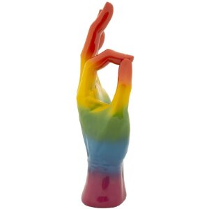 Mauro Ferretti Statuetta Mano Arcobaleno OK 16x10,5x36 cm multicolore