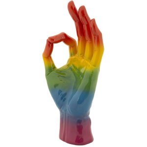 Mauro Ferretti Statuetta Mano Arcobaleno OK 16x10,5x36 cm multicolore