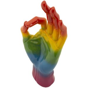 Mauro Ferretti Statuetta Mano Arcobaleno OK 16x10,5x36 cm multicolore
