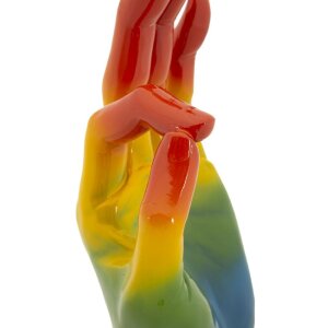Mauro Ferretti Statuetta Mano Arcobaleno OK 16x10,5x36 cm multicolore