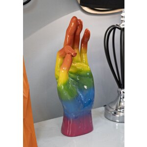 Mauro Ferretti Statuetta Mano Arcobaleno OK 16x10,5x36 cm multicolore
