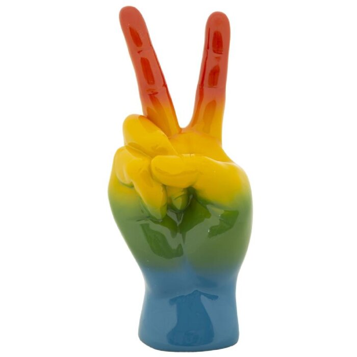 Mauro Ferretti Statuetta Mano Arcobaleno Victory 16x13x36,5 cm multicolore