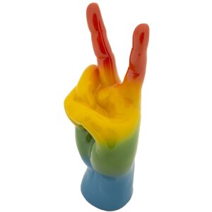 Mauro Ferretti Statuetta Mano Arcobaleno Victory 16x13x36,5 cm multicolore