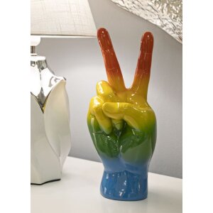 Mauro Ferretti Statuetta Mano Arcobaleno Victory 16x13x36,5 cm multicolore