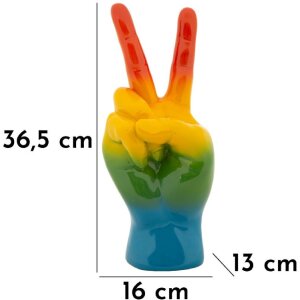 Mauro Ferretti Statuetta Mano Arcobaleno Victory 16x13x36,5 cm multicolore