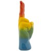 Mauro Ferretti Statuetta Mano Arcobaleno Victory 16x13x36,5 cm multicolore