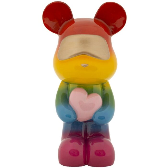 Orsetto Arcobaleno in Piedi Multicolor 22,5x17,5x42,5 cm Polyresin