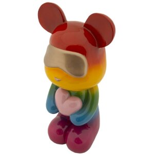 Orsetto Arcobaleno in Piedi Multicolor 22,5x17,5x42,5 cm Polyresin