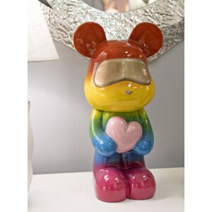 Orsetto Arcobaleno in Piedi Multicolor 22,5x17,5x42,5 cm Polyresin