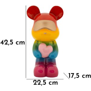 Orsetto Arcobaleno in Piedi Multicolor 22,5x17,5x42,5 cm Polyresin