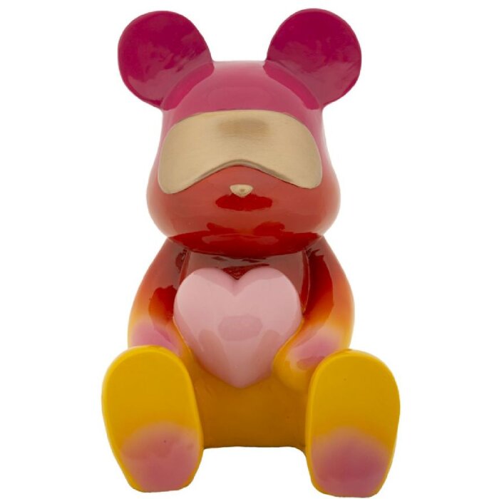 Mauro Ferretti Statuetta Orso Arcobaleno 21,5x20,5x32 cm rosso giallo