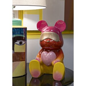 Mauro Ferretti Statuetta Orso Arcobaleno 21,5x20,5x32 cm rosso giallo