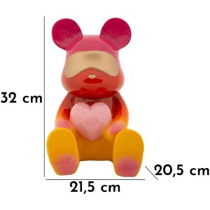 Mauro Ferretti Statuetta Orso Arcobaleno 21,5x20,5x32 cm rosso giallo