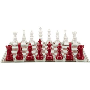 Mauro Ferretti Scacchiera Rosso Bianco 61x61x14 cm