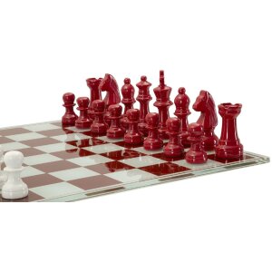 Mauro Ferretti Scacchiera Rosso Bianco 61x61x14 cm