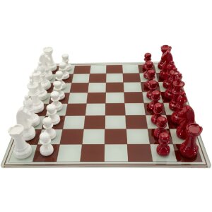 Mauro Ferretti Scacchiera Rosso Bianco 61x61x14 cm