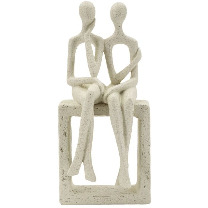 Mauro Ferretti Coppia di figurine Stons 11,5x9x25 cm crema