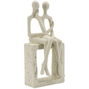 Mauro Ferretti Coppia di figurine Stons 11,5x9x25 cm crema