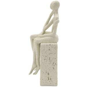 Mauro Ferretti Coppia di figurine Stons 11,5x9x25 cm crema