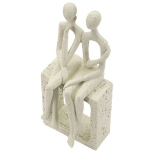 Mauro Ferretti Coppia di figurine Stons 11,5x9x25 cm crema