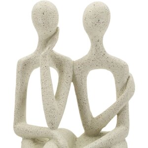 Mauro Ferretti Coppia di figurine Stons 11,5x9x25 cm crema