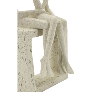 Mauro Ferretti Coppia di figurine Stons 11,5x9x25 cm crema