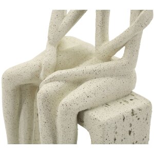 Mauro Ferretti Coppia di figurine Stons 11,5x9x25 cm crema