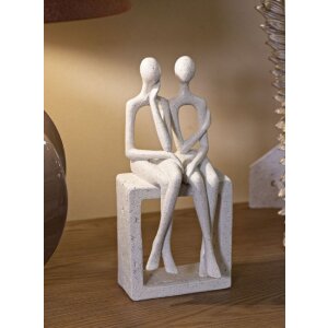 Mauro Ferretti Coppia di figurine Stons 11,5x9x25 cm crema