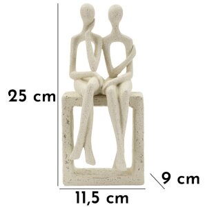 Mauro Ferretti Coppia di figurine Stons 11,5x9x25 cm crema