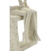Mauro Ferretti Coppia di figurine Stons 11,5x9x25 cm crema