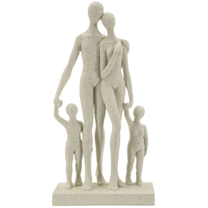 Mauro Ferretti Statuetta famiglia Stons 16x8x30,5 cm crema