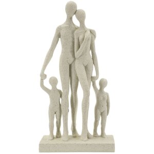 Mauro Ferretti Statuetta famiglia Stons 16x8x30,5 cm crema