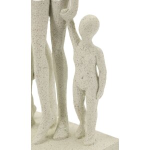 Mauro Ferretti Statuetta famiglia Stons 16x8x30,5 cm crema