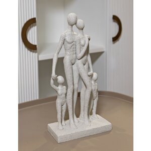 Mauro Ferretti Statuetta famiglia Stons 16x8x30,5 cm crema