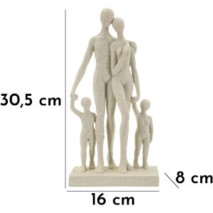 Mauro Ferretti Statuetta famiglia Stons 16x8x30,5 cm crema